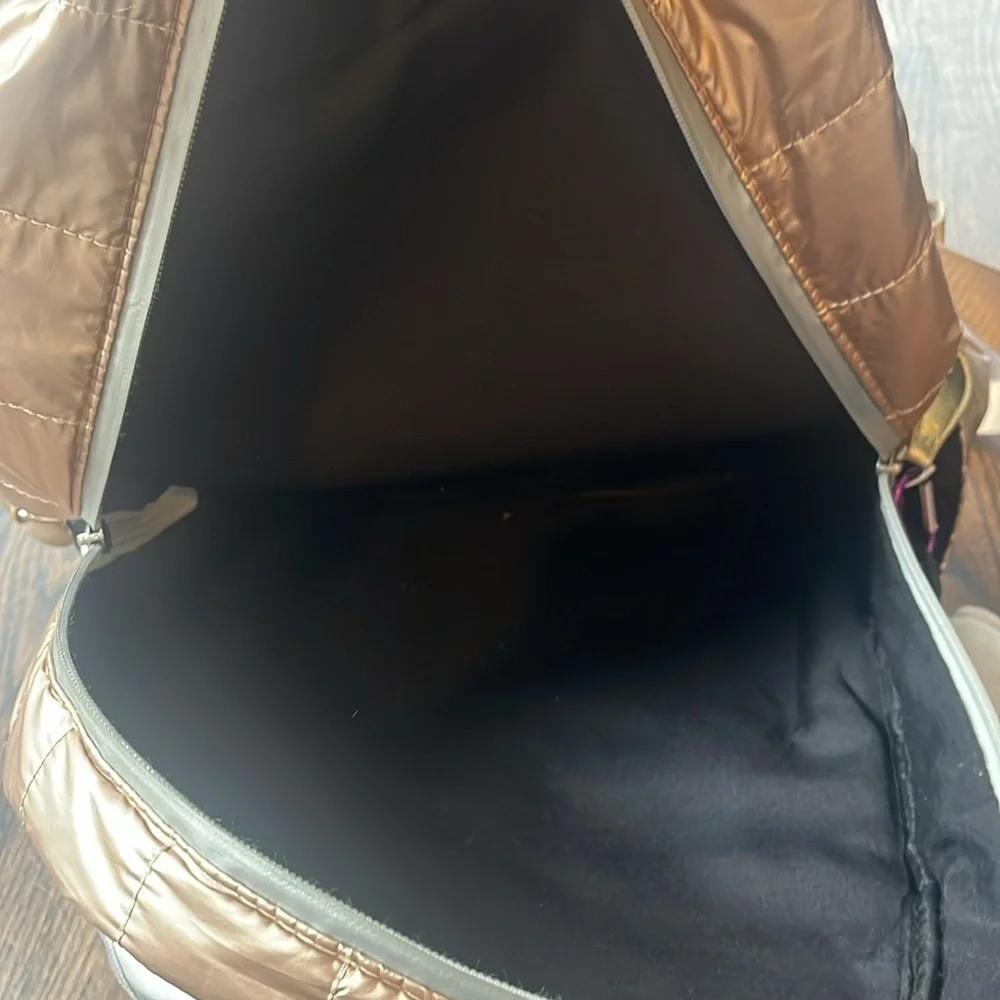 Puffer Backpack- Silver/Rose Gold Back pack. Bari Lynn brand